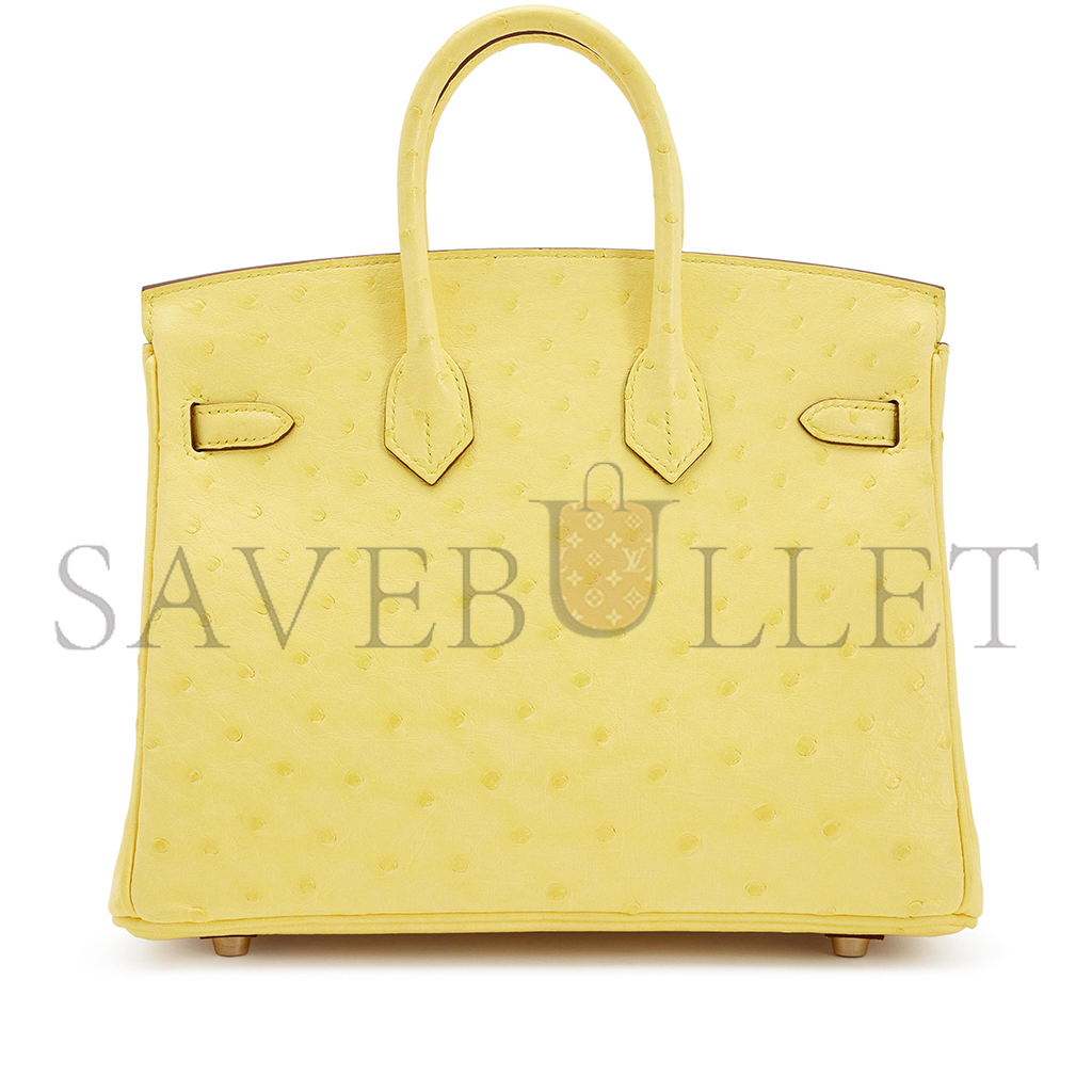 H**mes master birkin 25 ostrich goose egg yolk gold buckle h041944ck80 (25*20*13cm)